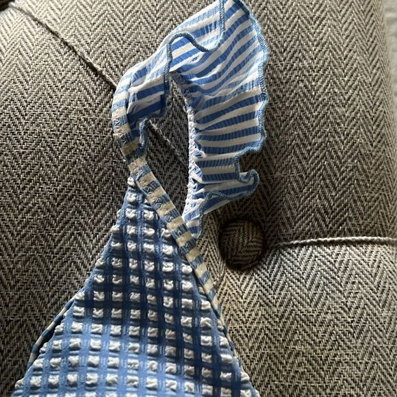 Aerie Plaid gingham ruffle bikini top Size Small - Picture 7 of 11